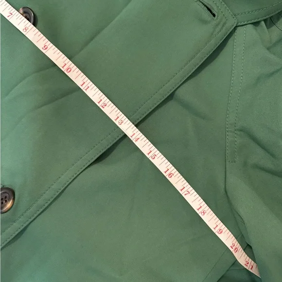 Ann Taylor Classic Green Pleated Back Trench Coat - Picture 11 of 11